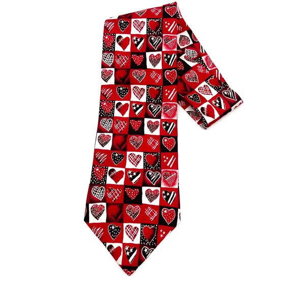 Seasonal Concepts By MMG Hallmark Design Collection Valentines Day Silk Tie - Picture 1 of 5